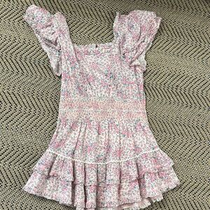 Floral Ruffle Dress with Puff Sleeves